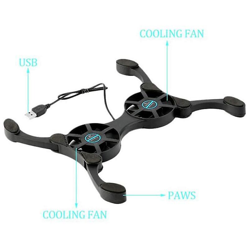 Laptop Cooling Base, Easy to Carry,with 2 Silent Fans and Usb Port
