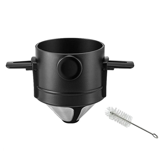 Reusable Pour Over Coffee Maker with Brush with Collapsible Holders