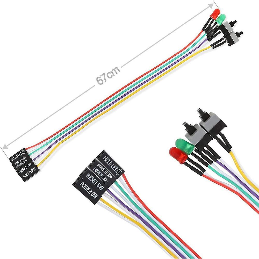3pcs Computer Case Atx Power On Off Reset Switch Cable With