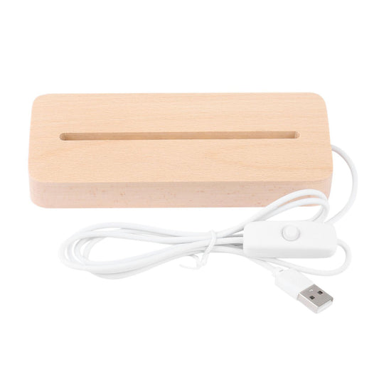 Wooden Rectangle Light Base,wood Base Warm Light
