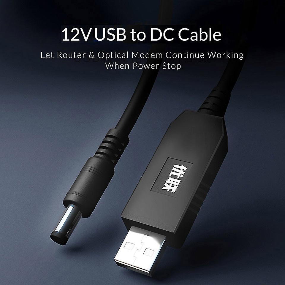 Unnlink 1m Dc 5v to 12v 0.8-1a Usb to Dc 5.5x2.1mm Cable