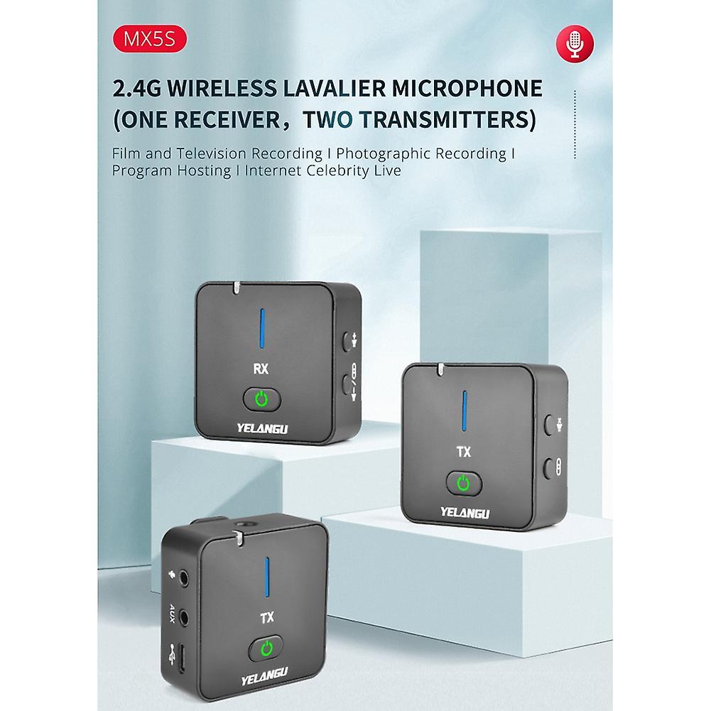 Yelangu Mx5s Lavalier 2.4g Wireless Microphone for Iphone/xiaomi