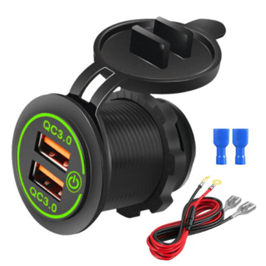 Dual Usb Qc3.0 Usb Charger Socket Power Outlet with Touch Switch A