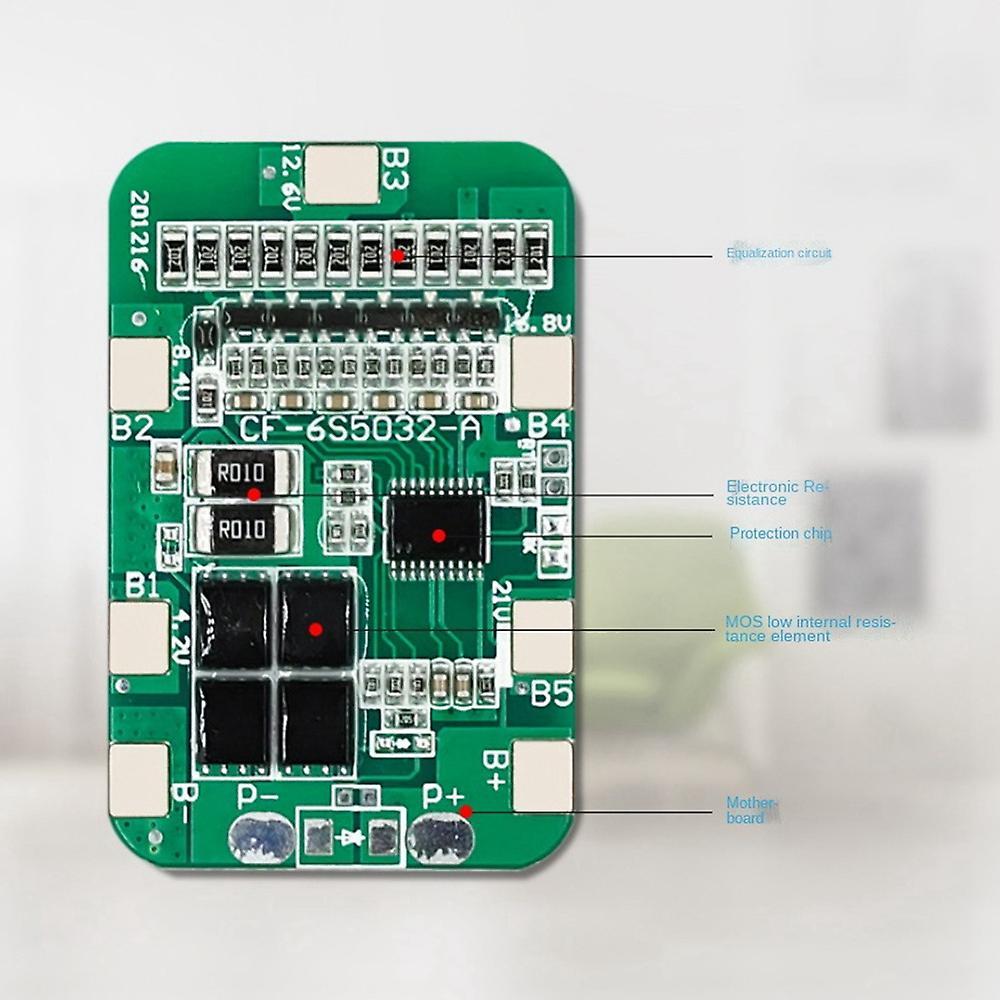 6s 12a 24v Pcb Bms 6packs 18650 Lithium Battery Protection Board