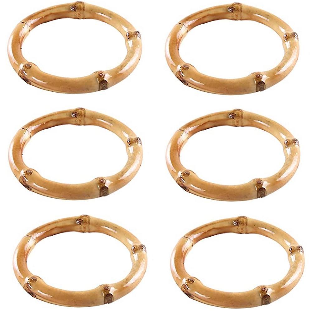Handmade Bamboo Napkin Ring Natural Rustic Napkin Holders, Set Of 6
