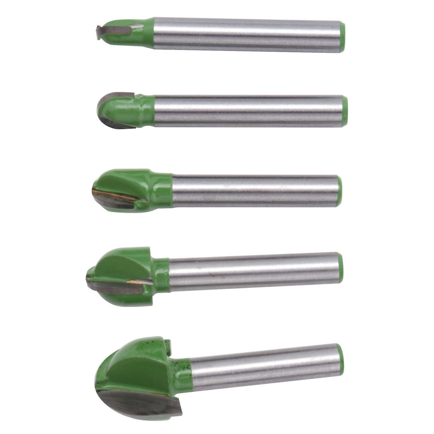 5pcs 6mm Shank Ball Nose Router Bits Solid Carbide Cnc Radius Core