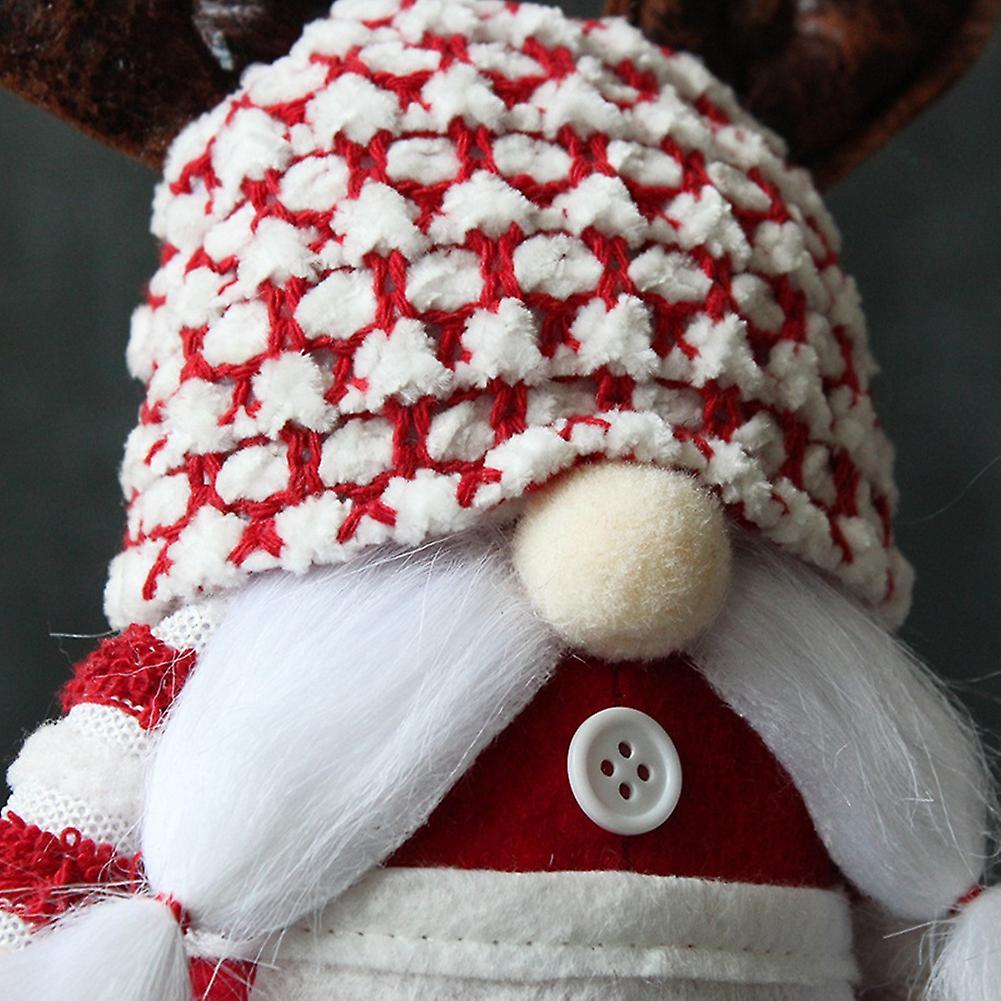 Christmas Faceless Doll Ornaments Antlers Old Man Doll White B
