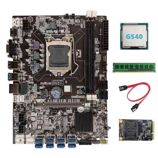 B75 Usb Btc Mining Motherboard+g540 Cpu+ddr3 4gb 1600mhz Ram