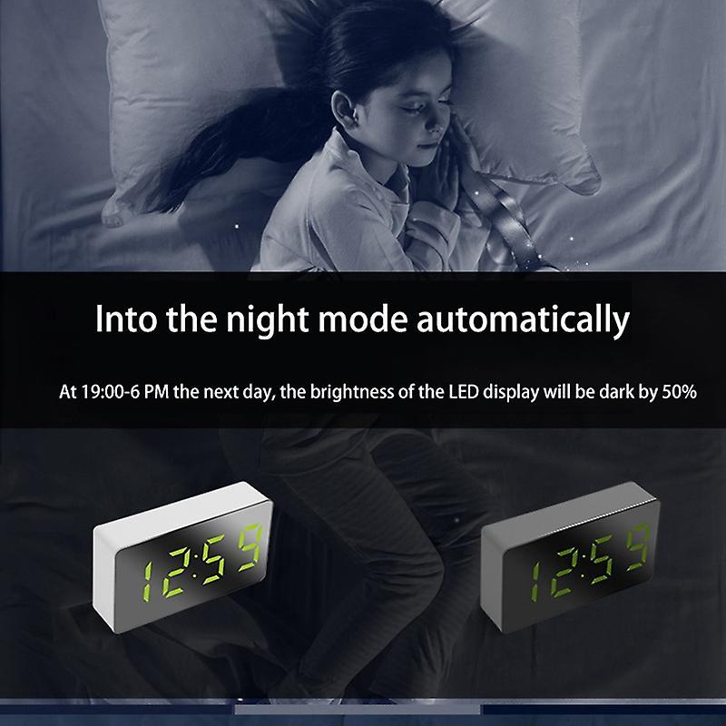 Mini Desk Alarm Clock Digital Travel Clocks for Home Decor,green