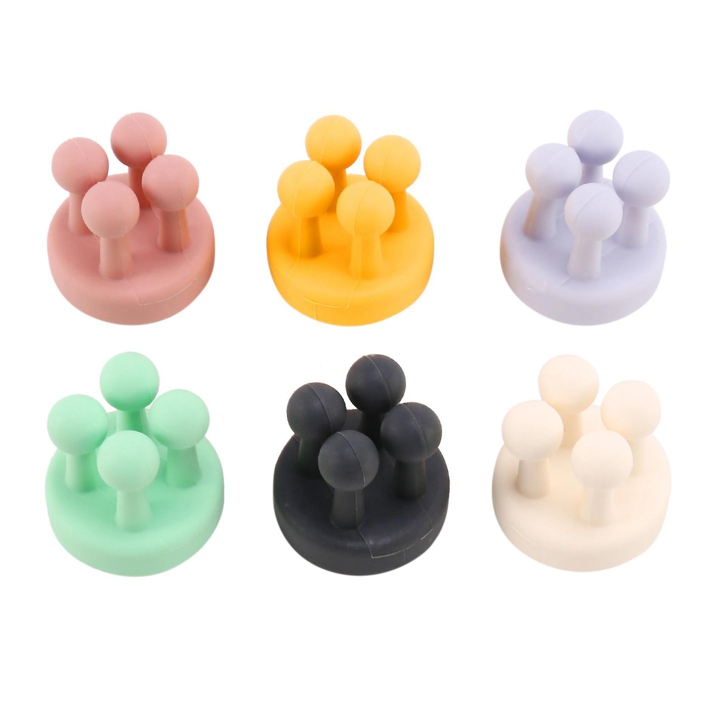 Adhesive Hooks Plug Cable Utility Silicone Hooks (6 Pcs 6 Color)