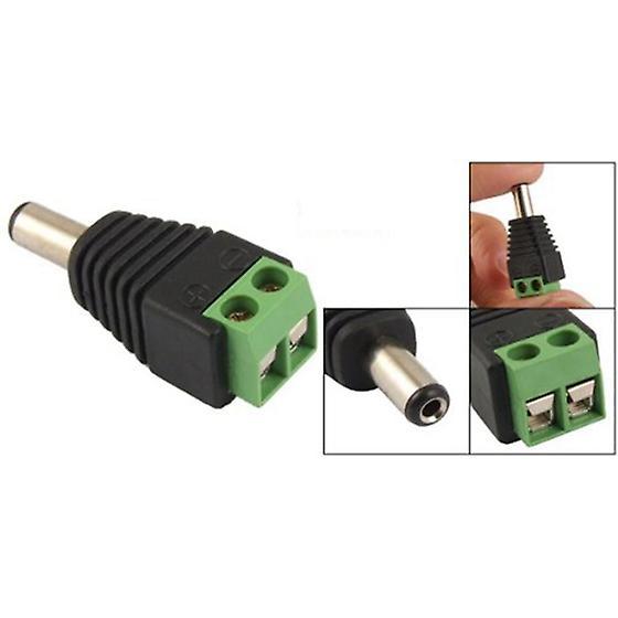 10 Pcs 2.1x5.5mm Male Jack Dc Power Adapter for Cctv Camera