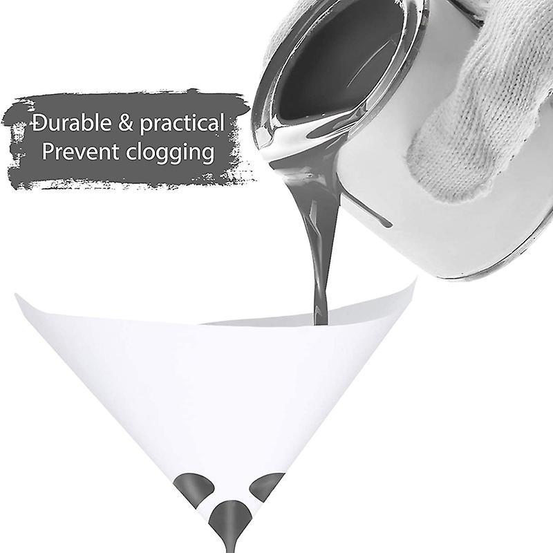 100 Packs Paint Strainers Cone Paint Filter with 190 M Filter Tips
