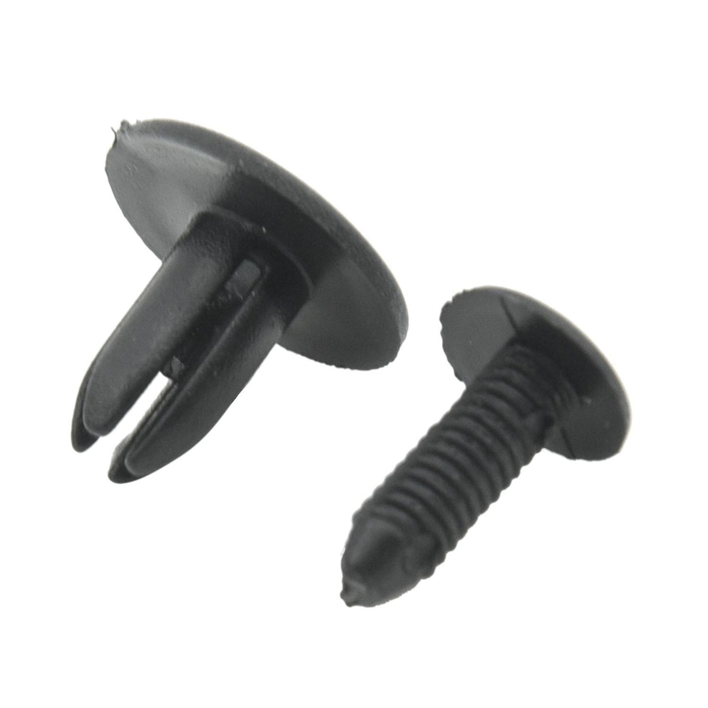 100 Pcs Car Fender Push Type Black Plastic Rivets Fastener 6mm Hole