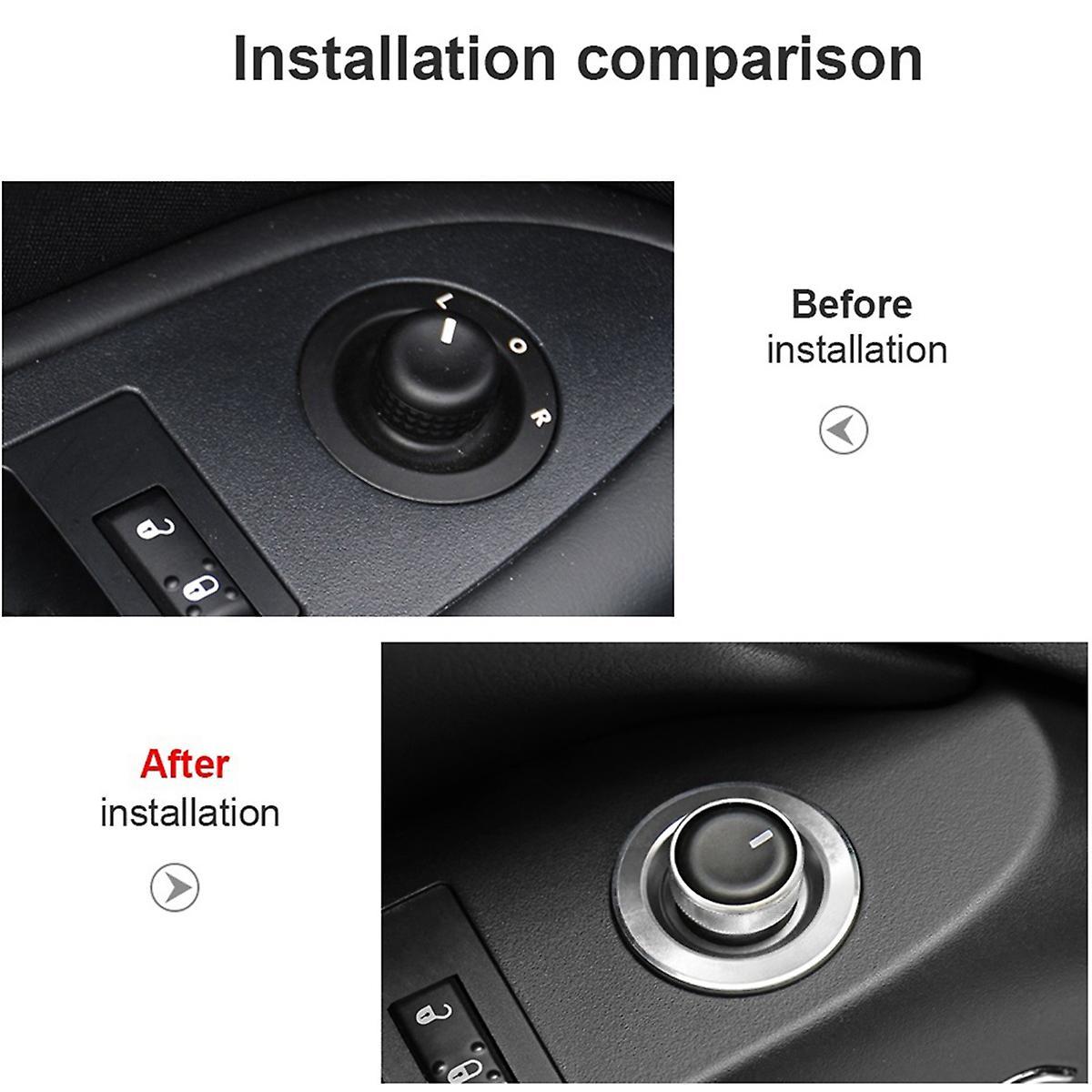 Rearview Mirror Switch Knob Trim for Dodge Challenger 09-14, Silver