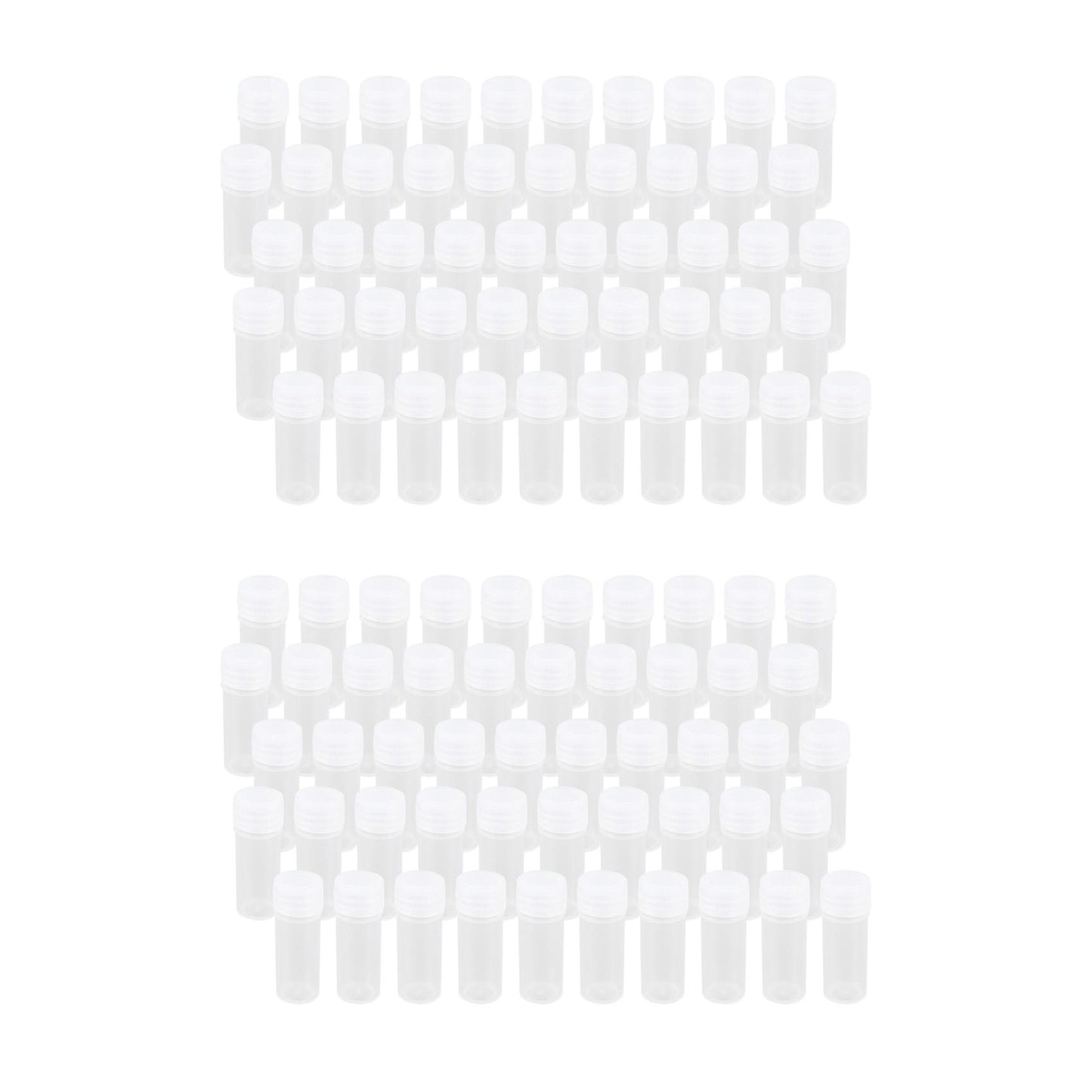 50x Sample Bottle 5ml Test Tube Lab Small Vial Storage Container+lid