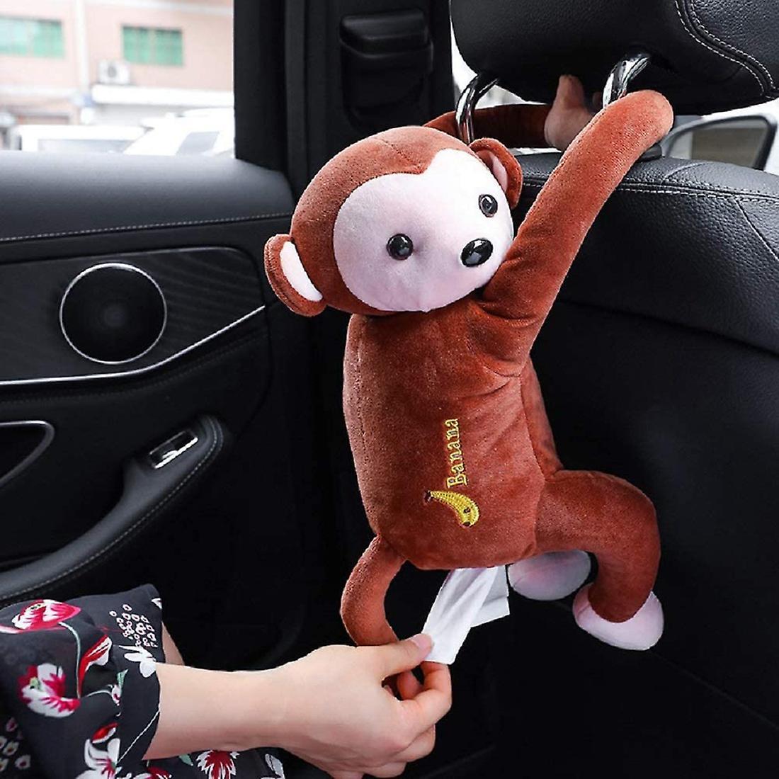 Monkey Tissue Storage Box for Car Bathroom Bedroom Kitchen Pink