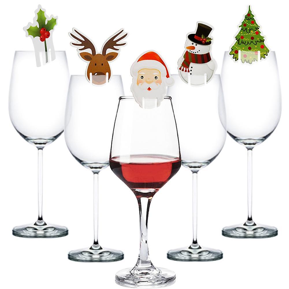 Christmas Cup Card Xmas Party Santa Hat Wine Glass Decoration G
