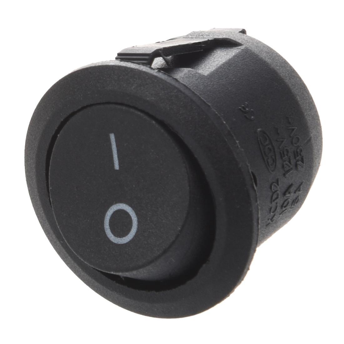 10pcs Ac 6a 10a 250v On Off Snap In Spst Round Boat Rocker Switch Black