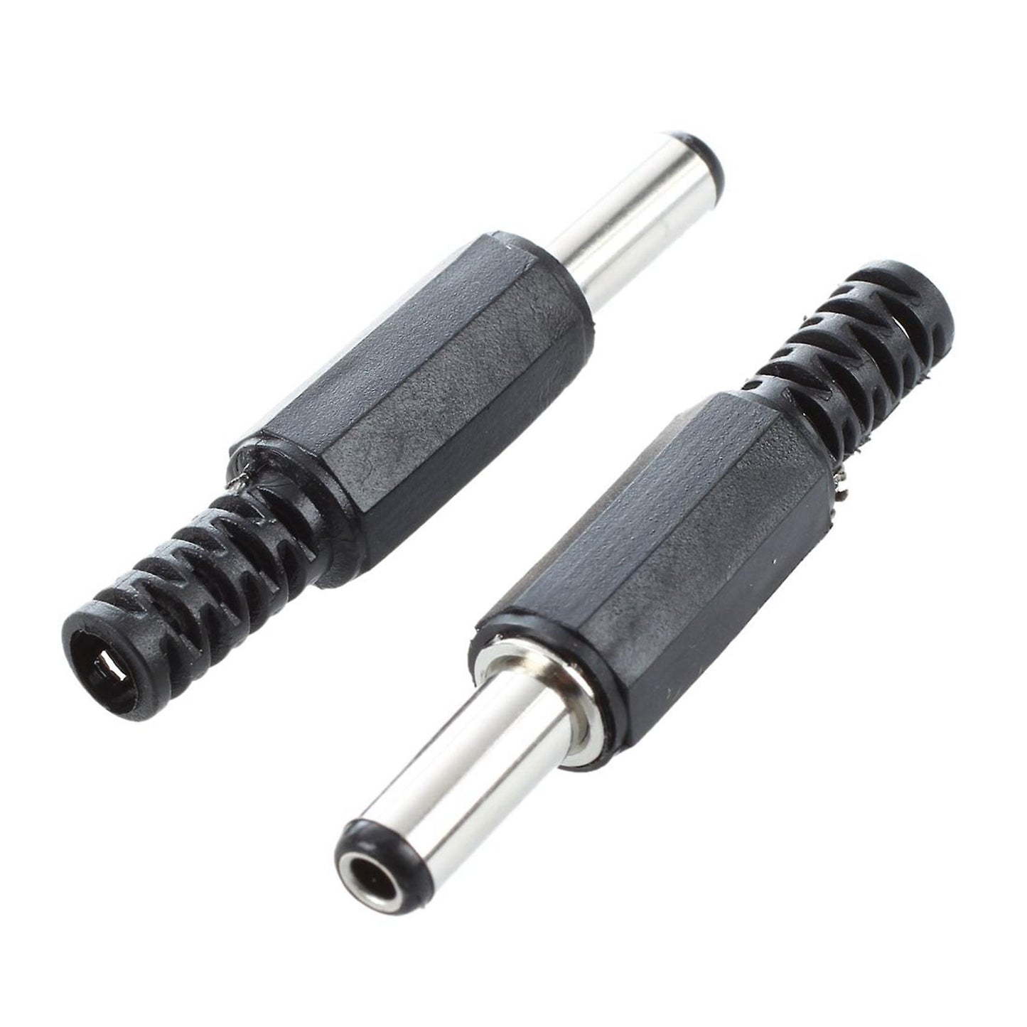 20 Pcs Black 2.5mm X 5.5mm Dc Power Male Plug Jack Adapter