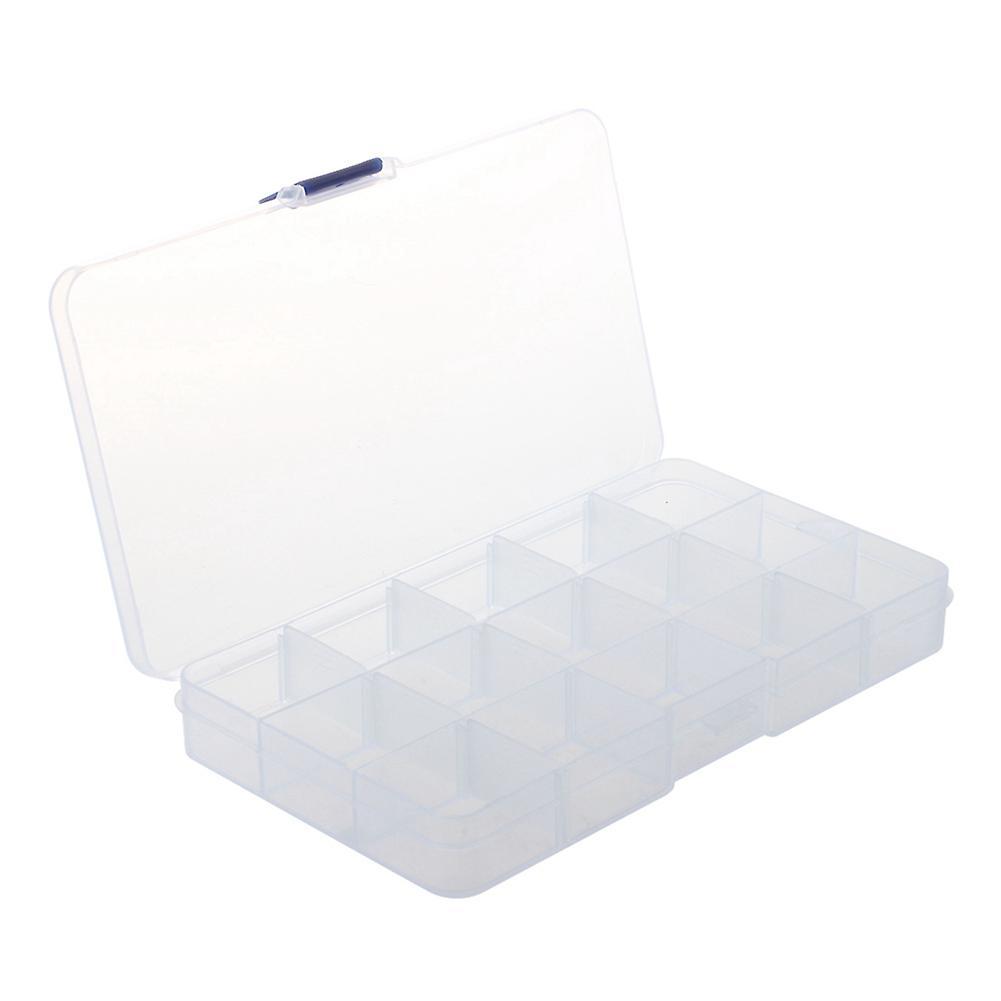 2x 15 Compartments Plastic Storage Plastic Jewelry Box