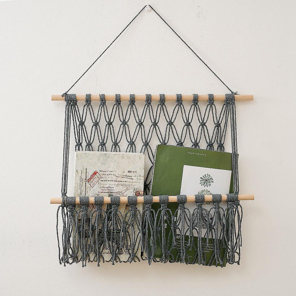 Macrame Magazine Storage Organizer Wall Hanging Decor A