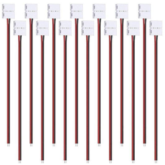 24pcs 8mm 2 Pin Led Strip Light Connector for 8 Mm Wide Flexible Smd