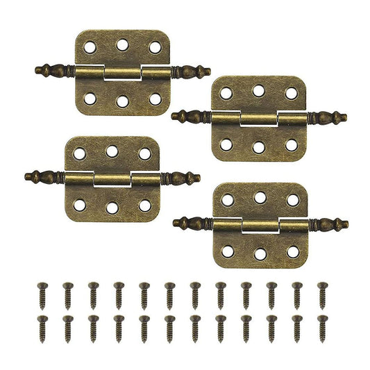 4 Pcs Mini Hinges Antique Bronze Retro 6 Holes Hinges Hardware
