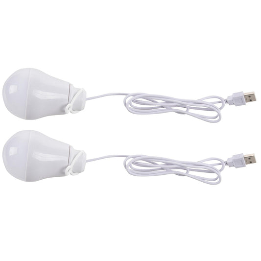 2x Dc5v 5w Ampoule Led Usb Lampe Portable (blanc)