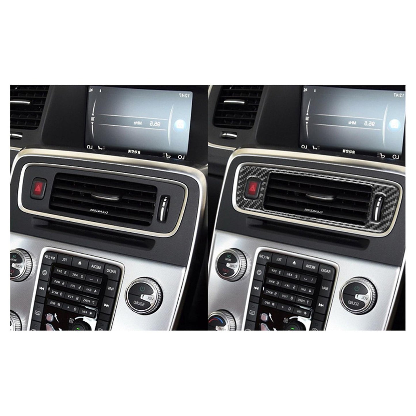 Carbon Fiber Central Lower Air Outlet Vent Cover Trim Rhd Car Center
