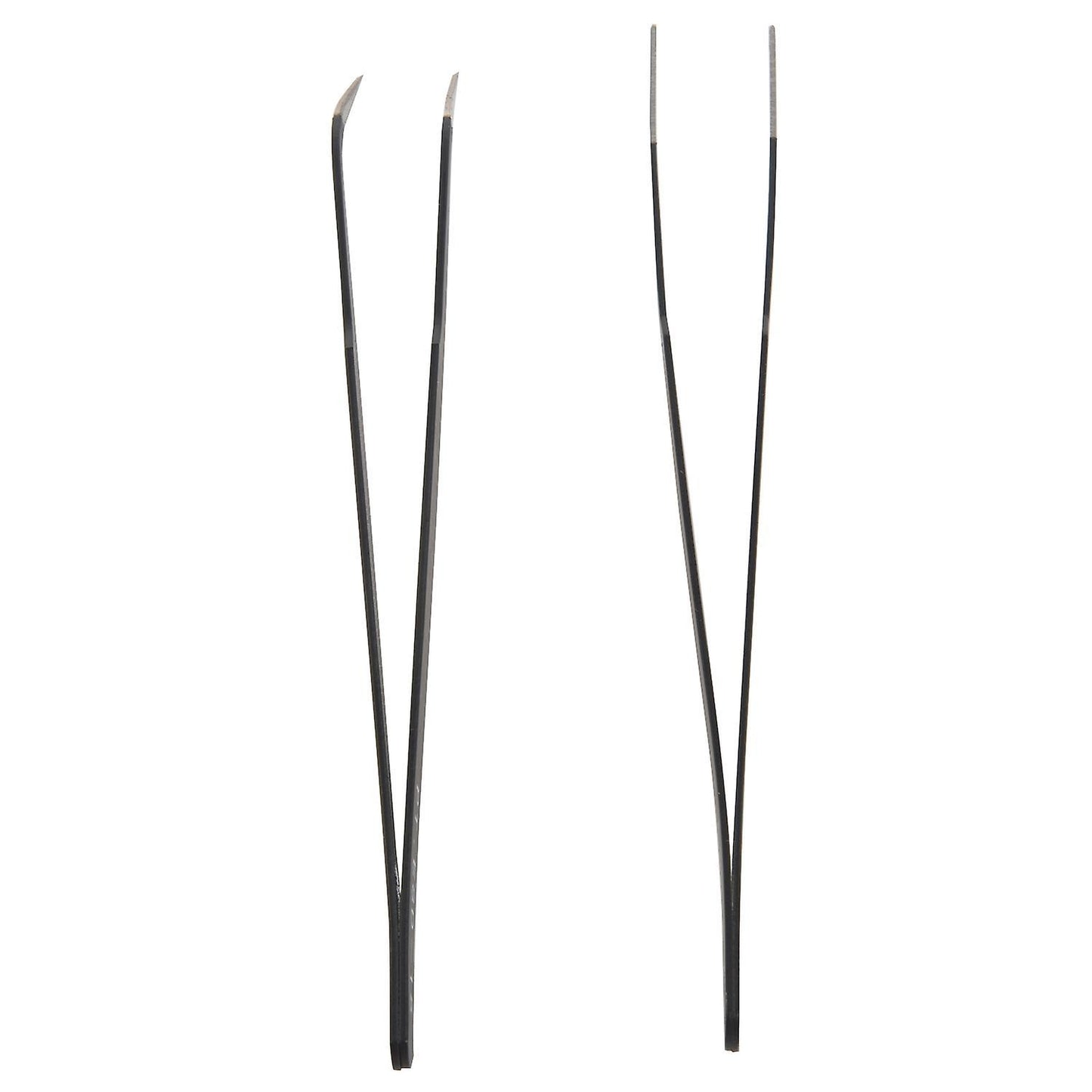 2 Pcs 13cm Length Black Anti-static Straight Curved Tweezers