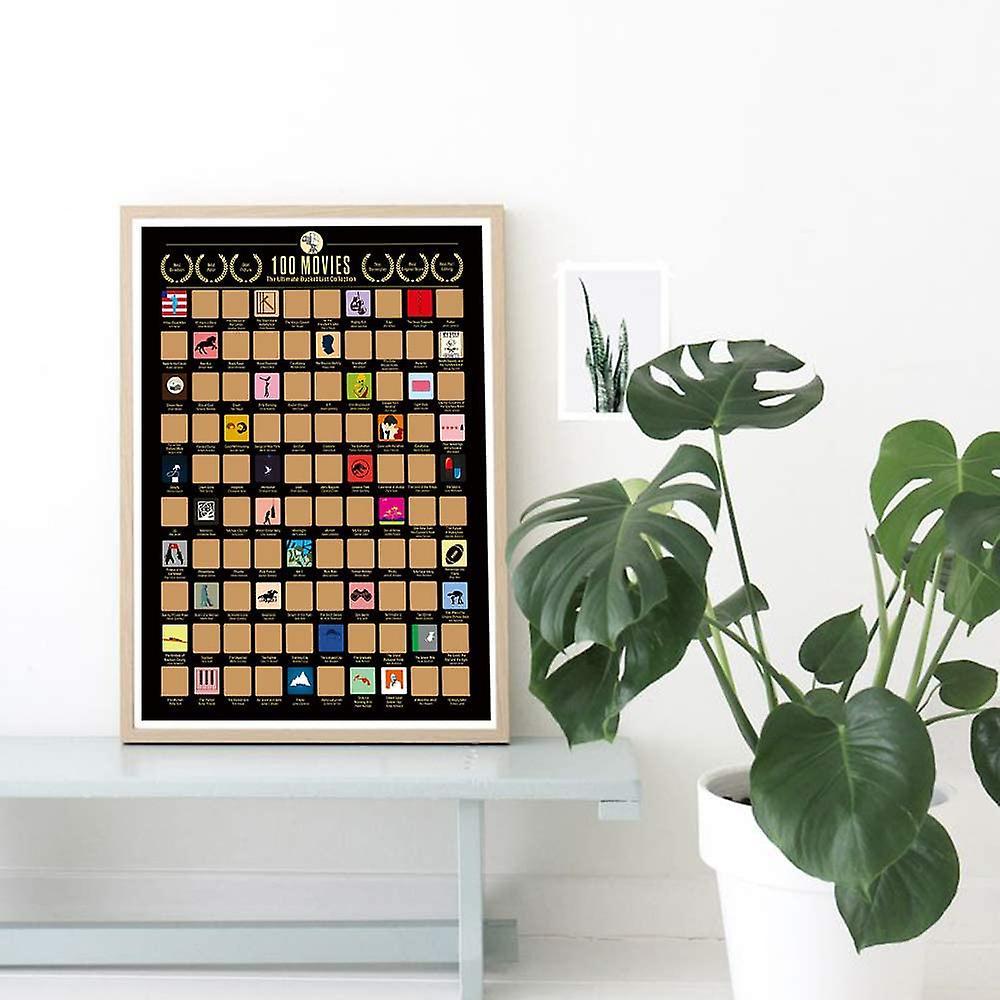 100 Movies Scratch Off Poster- Bucket List Poster Couple Gift
