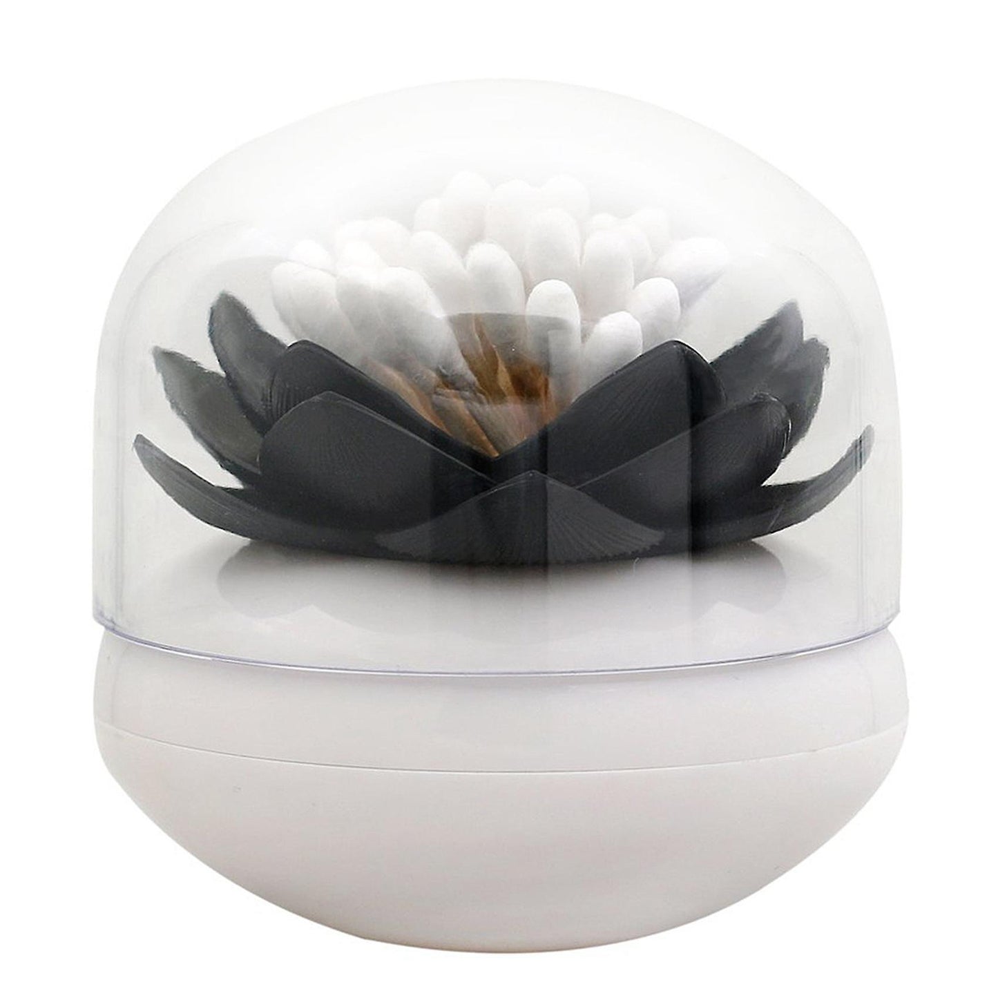 Lotus Flower Cotton Bud Holder Toothpick Case Home Decor (green)