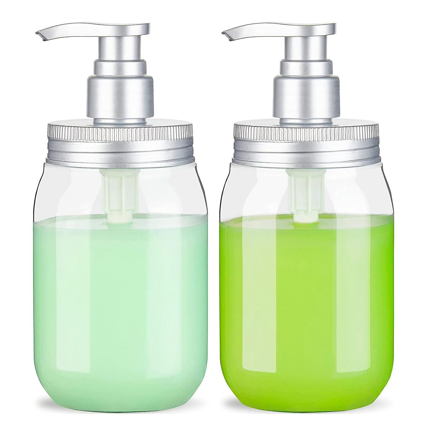 2pcs Plastic Soap Dispenser Empty with Pump for Bathroom Kitchen