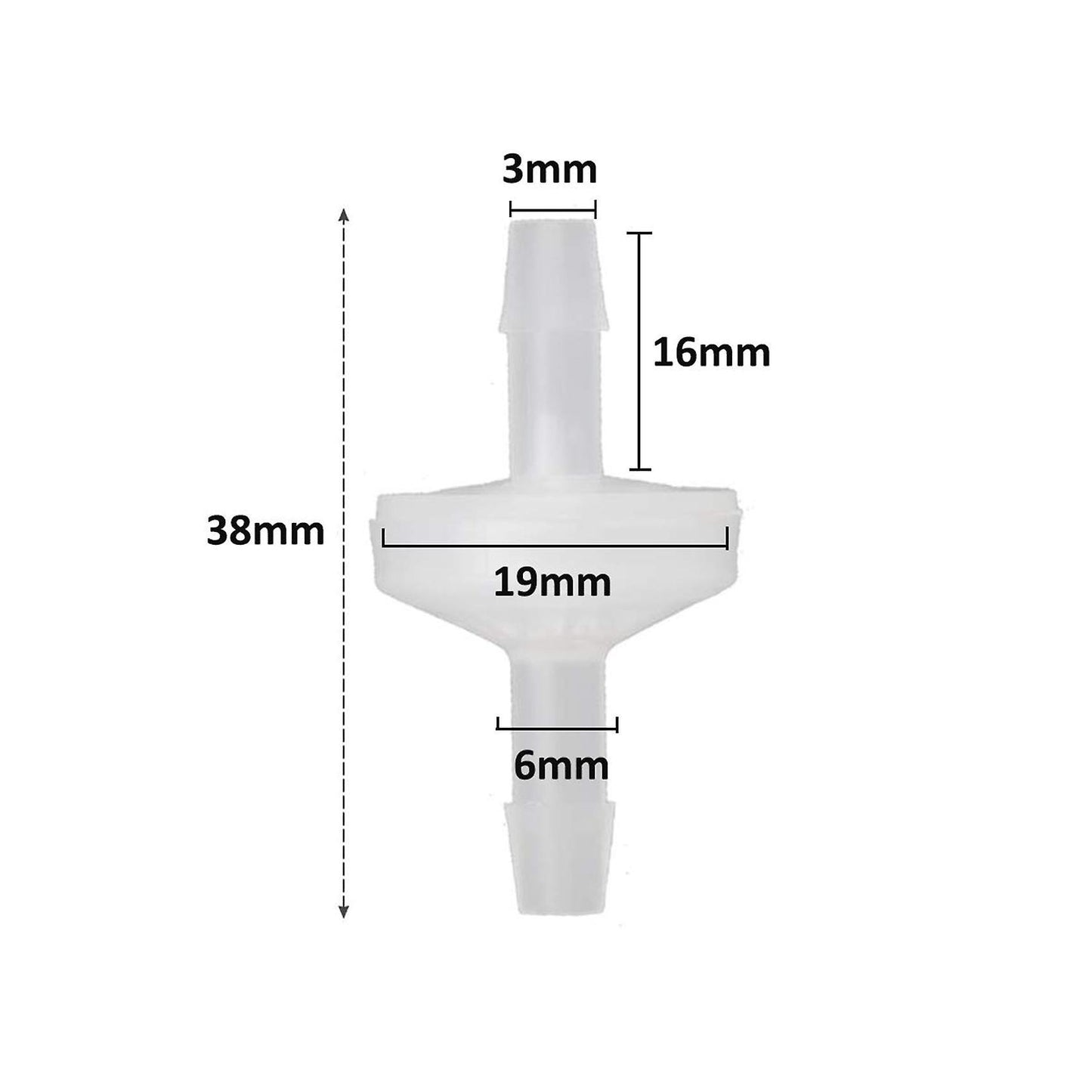 16 Pcs 1/4inch Check Valve 6mm Pvdf One Way Valve Inline Check Valve