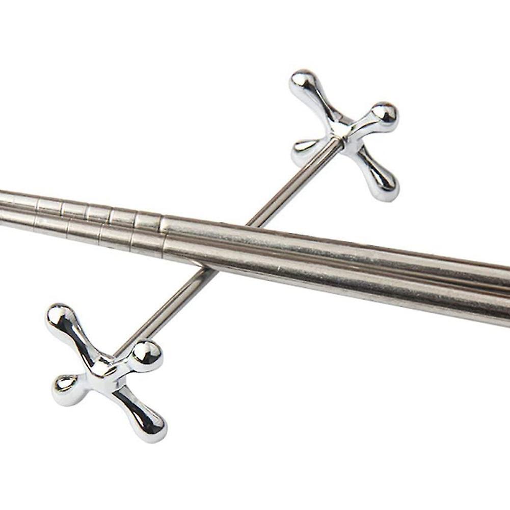 4 Pcs Zinc Alloy Chopsticks Stand Metal Craft Decoration (silver)