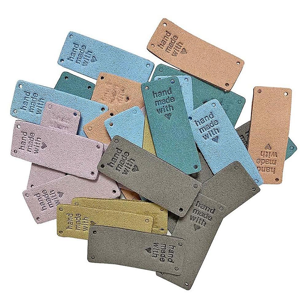 50pcs Handmade Pu Leather Tags Handmade with Love Pu Labels Faux
