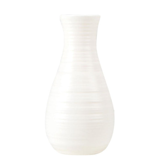 Hip Shape Plastic Material Vase 20cmx10.5cm Imitation Ceramic,white