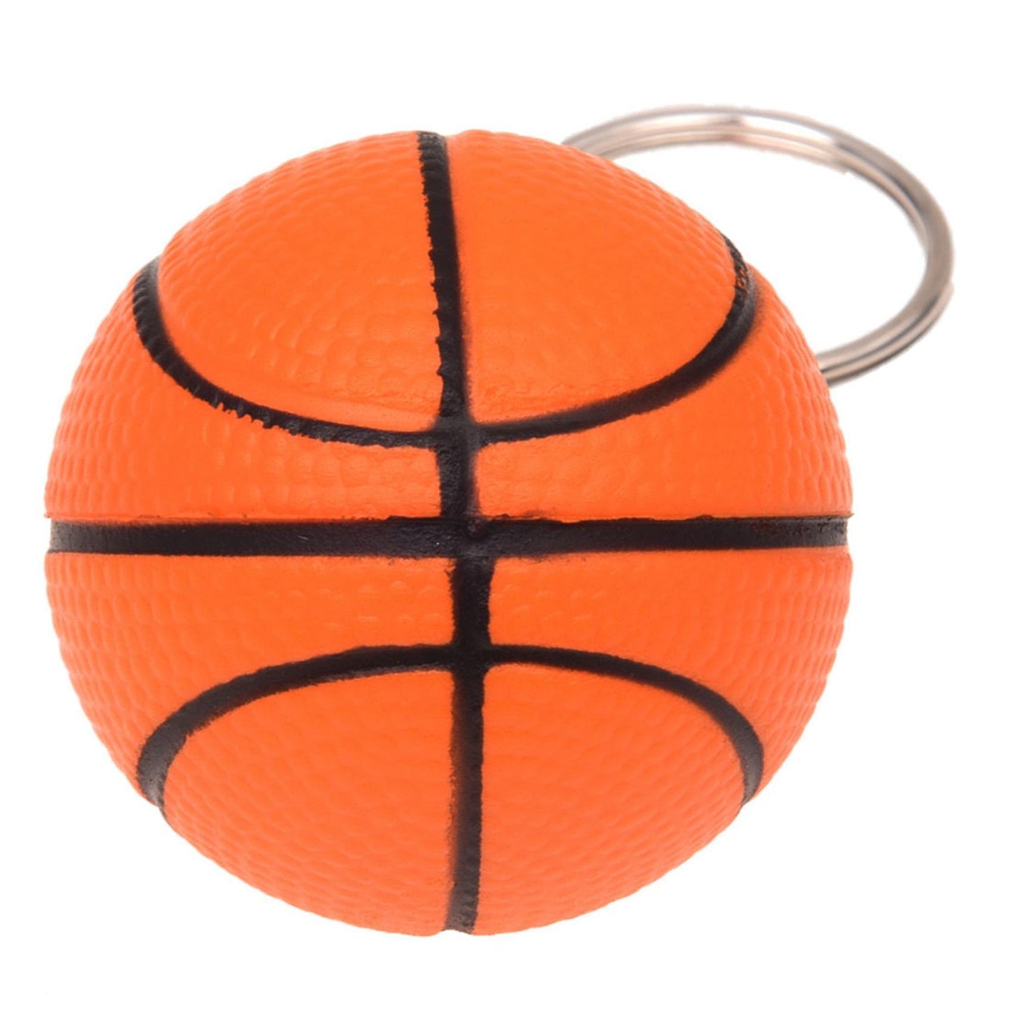 Orange Basketball Shape Decor Charm Key Chain Split Keyring
