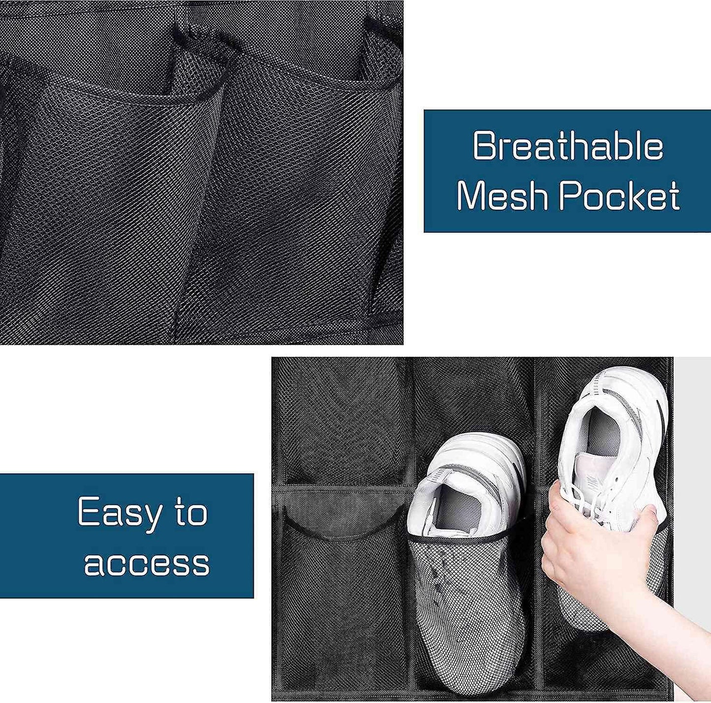 24 Pocket Shoe Organizer, Breathable Mesh, for Sneakers /home -a