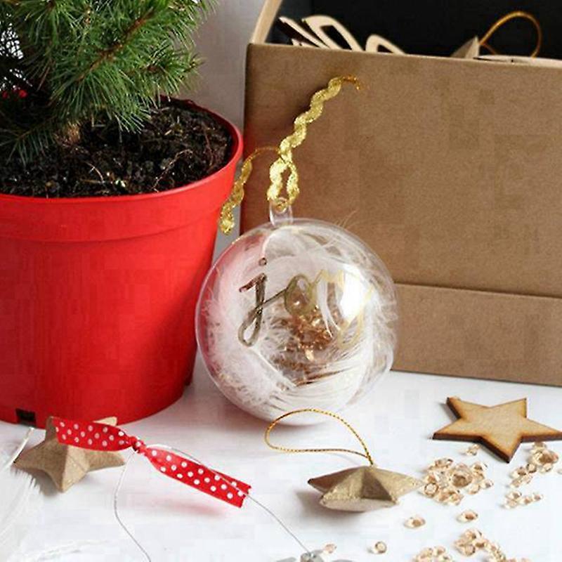 30pcs Plastic Christmas Hollow Ball Transparent Candy Packaging Box