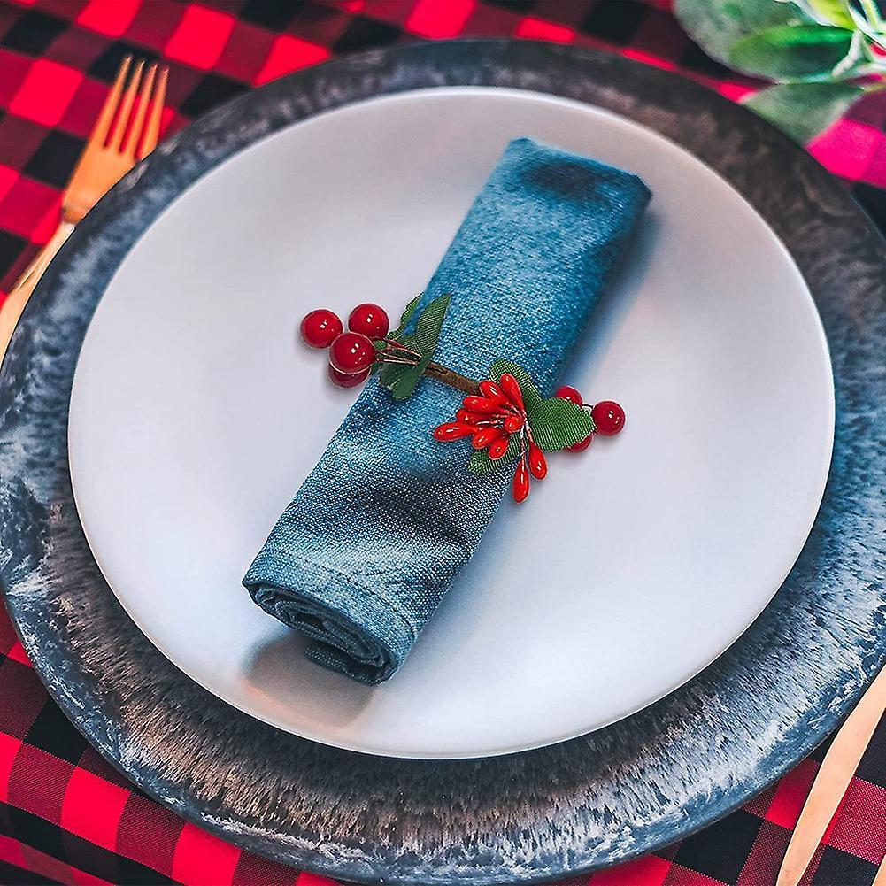 Napkin Rings,red Berry Table Decorations for Christmas Birthday Party