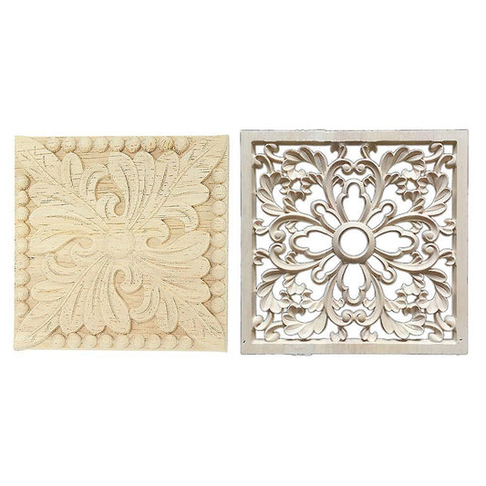 1x Rubber Wood Carved Onlay Applique Diy Decor #f:20 X 20cm