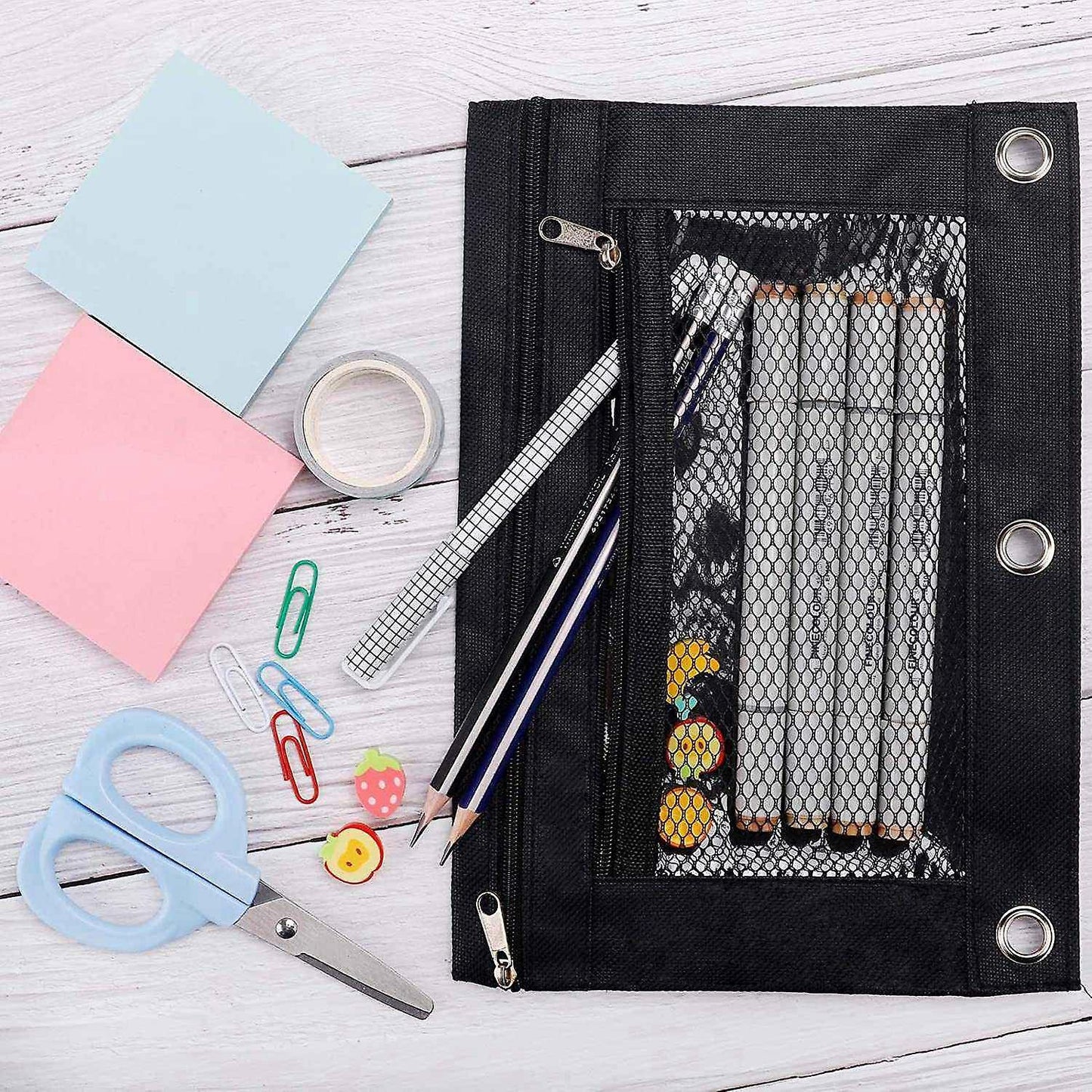 3 Pack Pencil Pouch for Office College School Supplies Cosmetic