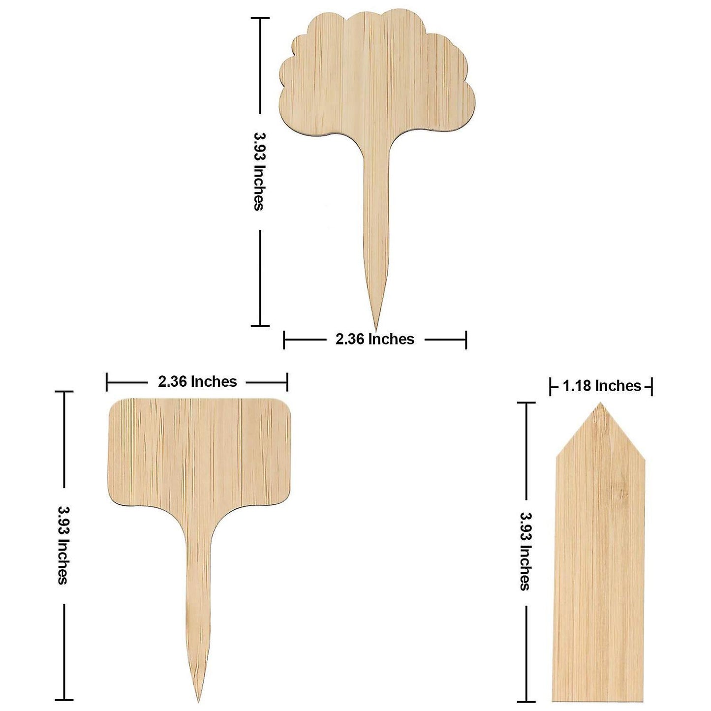 60pcs Bamboo Plant Label, 3 Kinds Of Plant Label Label