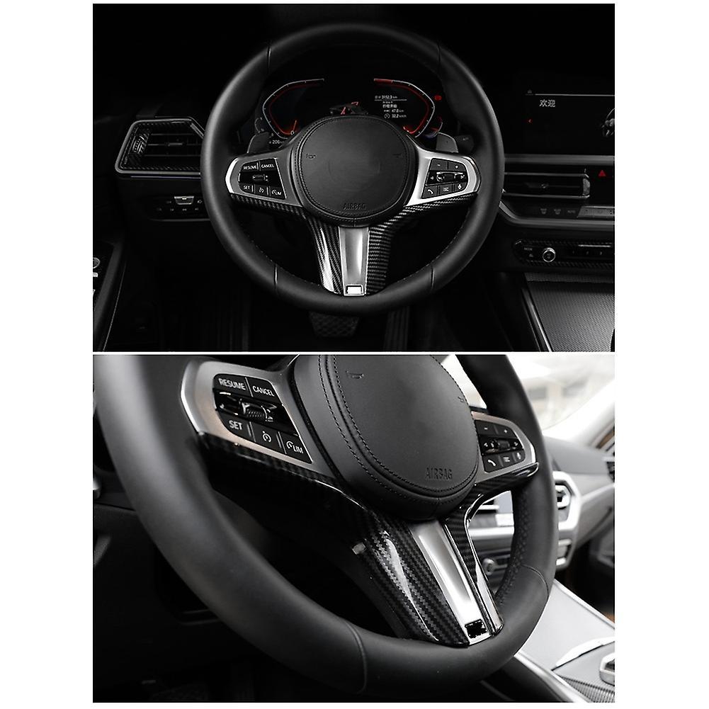 For Bmw 5 Series G30 2018-2022 Carbon Fiber Steering Wheel Cover,2pcs