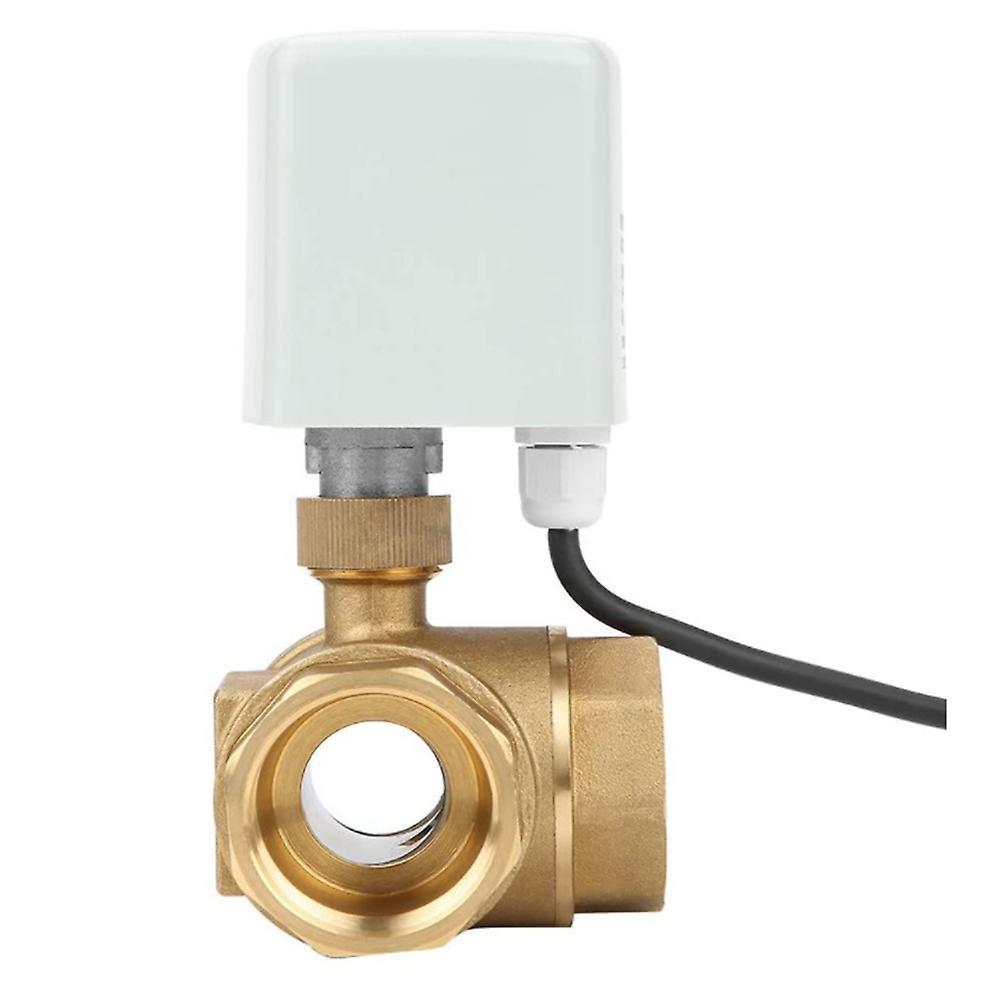1 Brass Dn32 3-way L-type Three-wire Two-control Ac220v Ball Valve