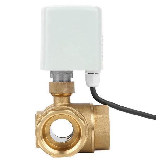 1 Brass Dn32 3-way L-type Three-wire Two-control Ac220v Ball Valve