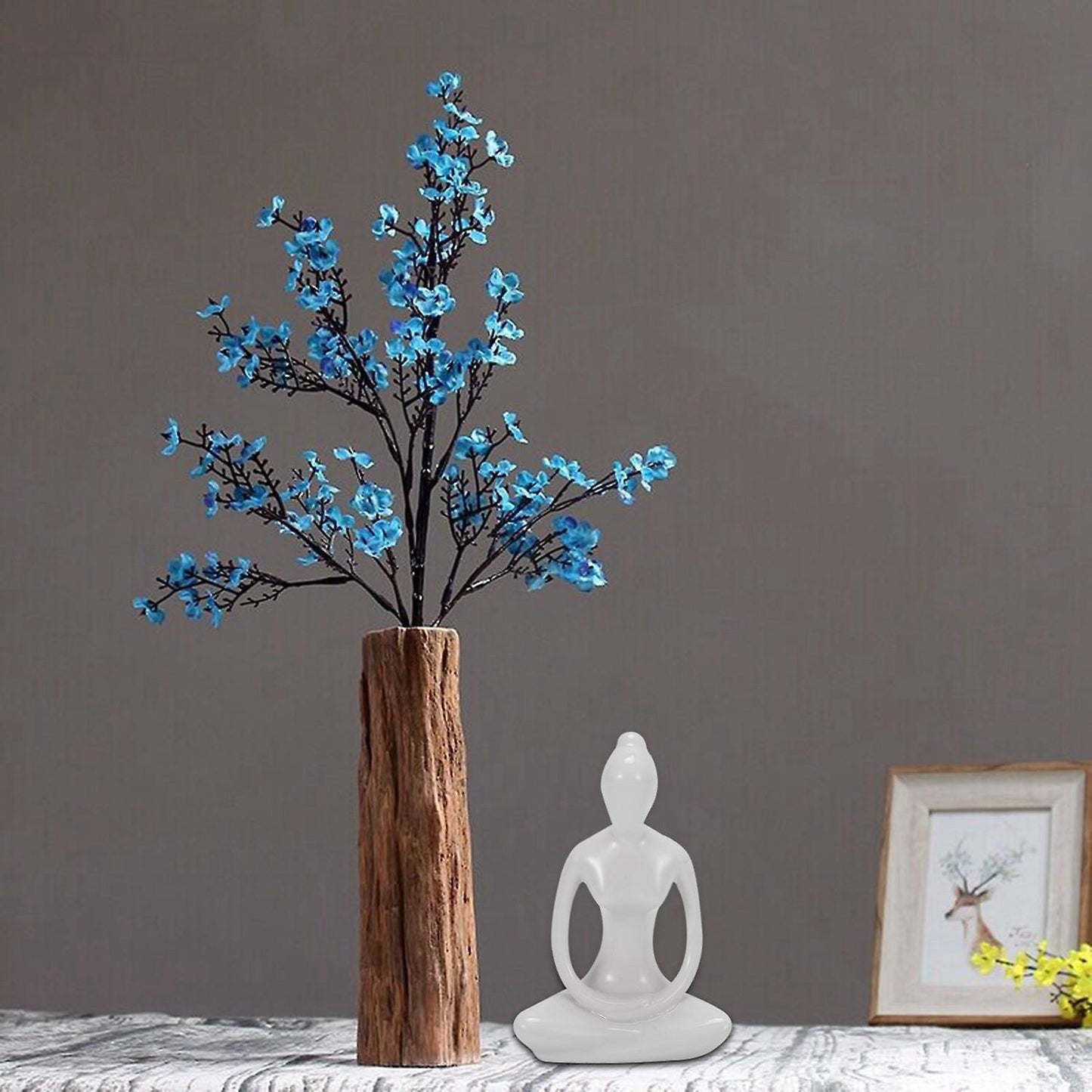 Abstract Art Ceramic Yoga Poses Yoga Lady Figure Statue Ornament #3