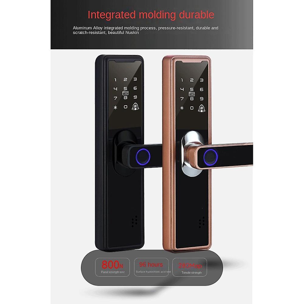 Intelligent Smart Wifi Password Electronic Door Lock Red Bronze