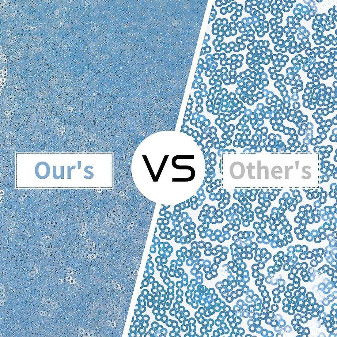 12 X108inch Sky Blue Sequin Table Runner, Tablecloth for Party Decor